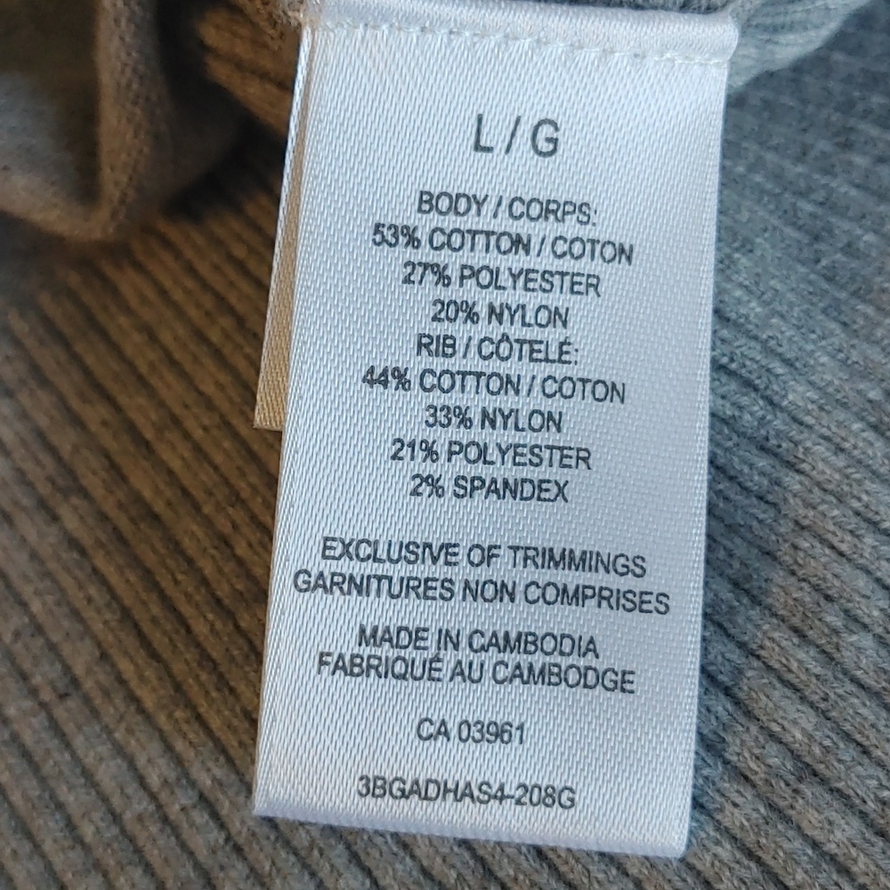 NWT WOMEN'S COTTON BLEND PALE GREY LIGHTWEIGHT PULLOVER SWEATER SIZE LARGE - Picture 12 of 15